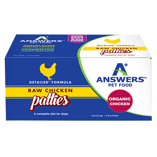 Answers Pet Food Detailed Chicken Formula for Dogs - Patties (4 lb)