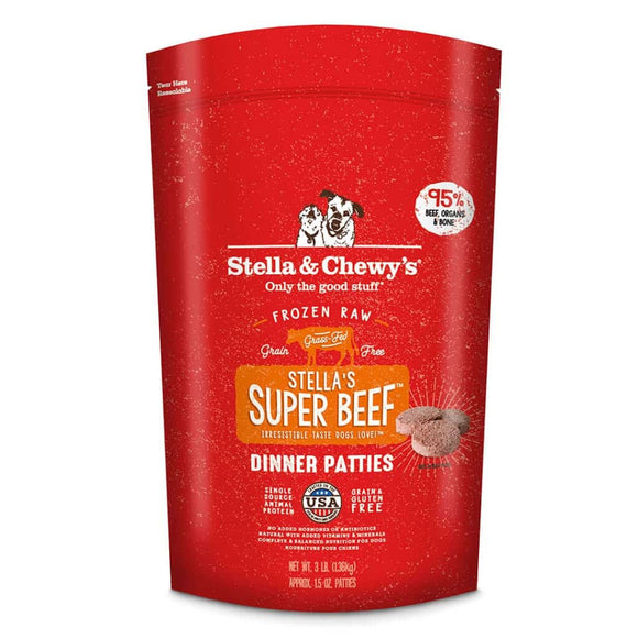 Stella & Chewy's Stella's Super Beef Grain Free Dinner Patties Frozen Raw Dog Food (3-lb)