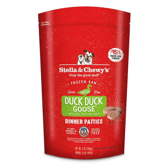 Stella & Chewy's Duck Duck Goose Frozen Raw Patties Dog Food (3-lb)