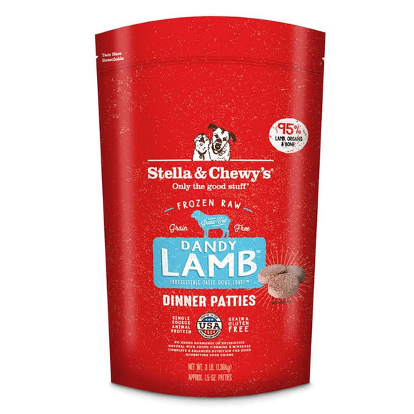 Stella & Chewy's Frozen Raw Dandy Lamb Patties for Dogs (3-lb)