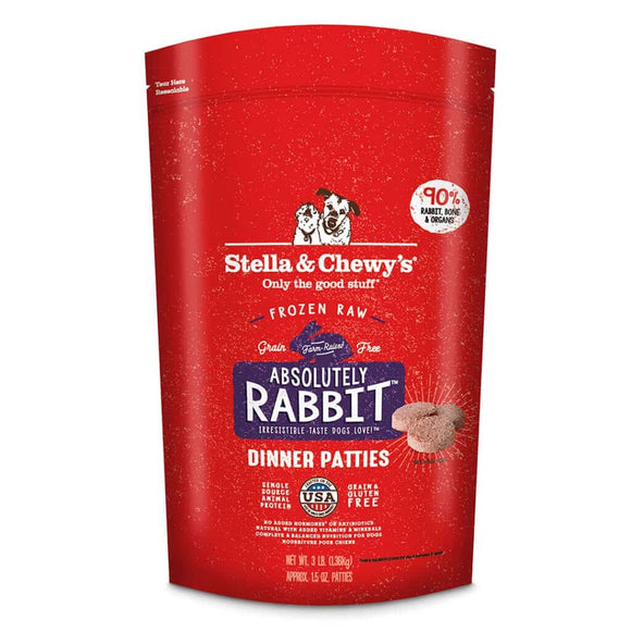 Stella & Chewy's Absolutely Rabbit Frozen Raw Patties Dog Food (6-lb)
