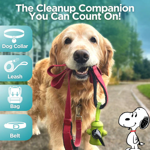 The Original Poop Bags Hydrant Dispenser + Leash Roll Poop Bags (Green)