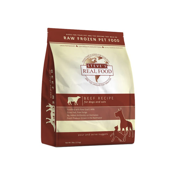Steve's Real Food Raw Frozen Beef Diet for Dogs and Cats (20 Lb Box Patties)