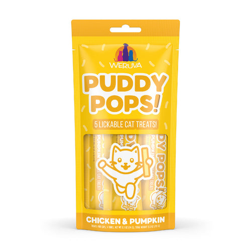 Weruva Puddy Pops Lickable Chicken & Pumpkin Cat Treat (0.5 oz - 5 pk)
