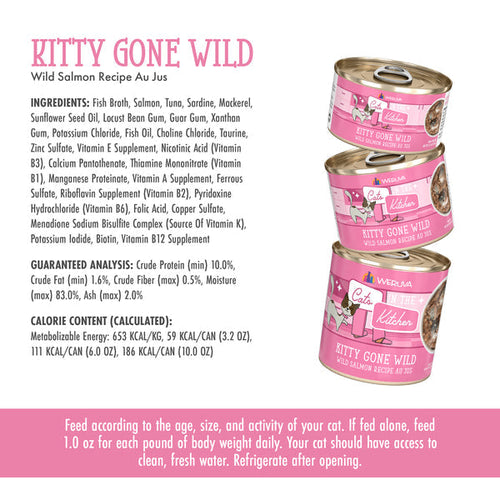 Weruva Kitty Gone Wild Wild Salmon Recipe Au Jus Canned Cat Food (3.2-oz, single)