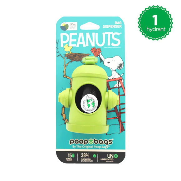The Original Poop Bags Hydrant Dispenser + Leash Roll Poop Bags (Green)