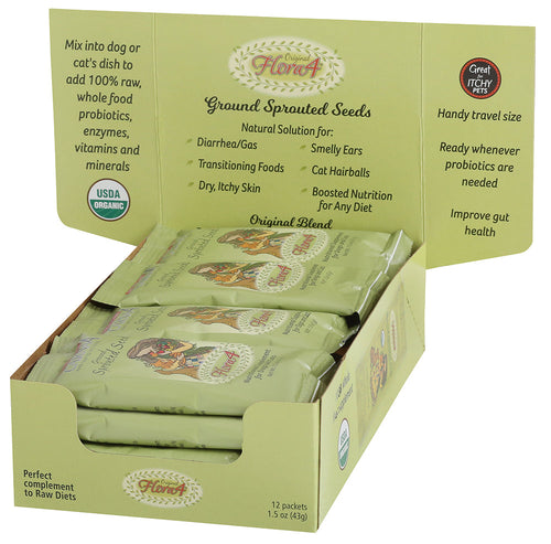 Carna4® Flora4® Organic Sprouted Seeds Supplement Raw Food Topper (1.5 oz single pack / Greens Plus)