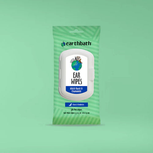 Earthbath Ear Wipes with Witch Hazel & Chamomile for Dogs and Cats (30-count)