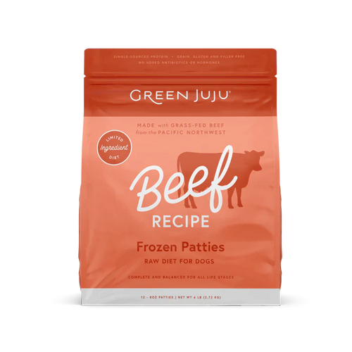 Green Juju Beef Recipe Frozen Patties & Sliders for Dogs (6lb Patties)