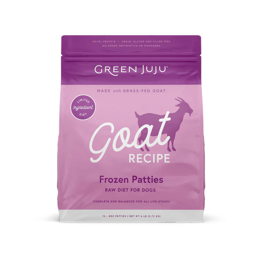 Green Juju Goat Recipe Frozen Patties & Sliders for Dogs (6lb Patties)