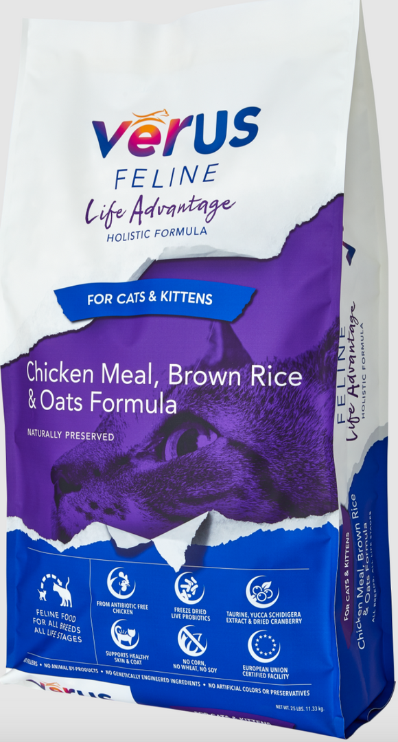 VēRUS Feline Life Advantage Chicken Meal, Brown Rice & Oats Formula (4-lb)
