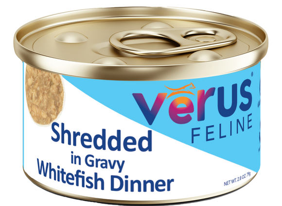 VēRUS Feline Shredded in Gravy Whitefish Dinner (2.8 oz)
