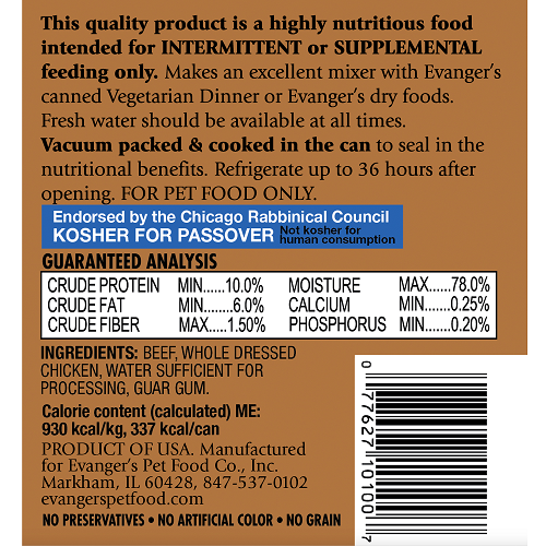 Evanger's Heritage Classic for Dogs Beef With Chicken (13-oz.)
