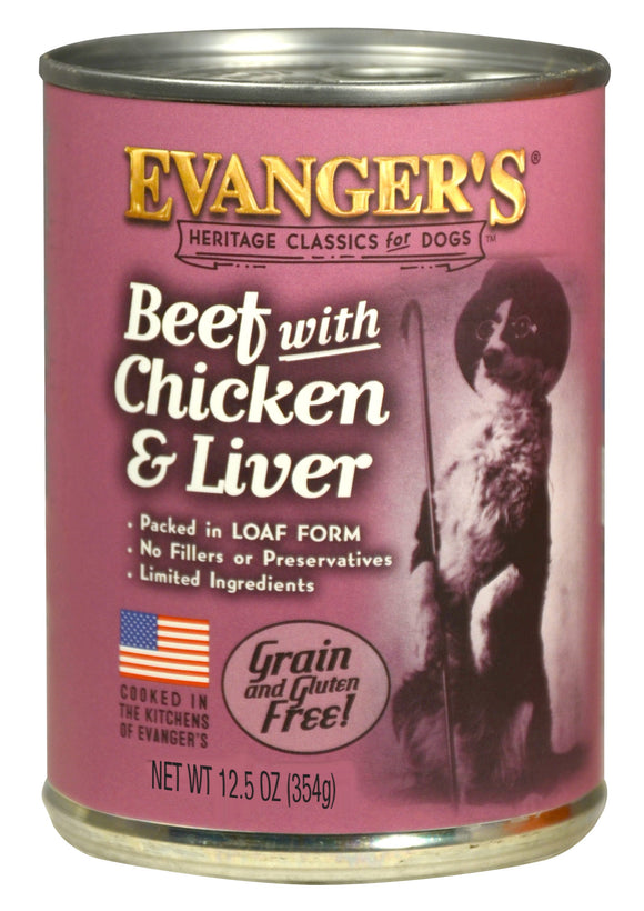 Evanger's Heritage Classic for Dogs Beef with Chicken & Liver (12.5 Oz Single)