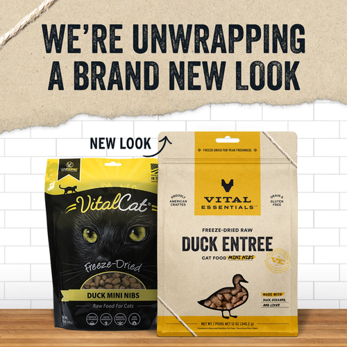 Vital Essentials Freeze-Dried Duck Entrée Cat Food Mini Nibs (12-oz)