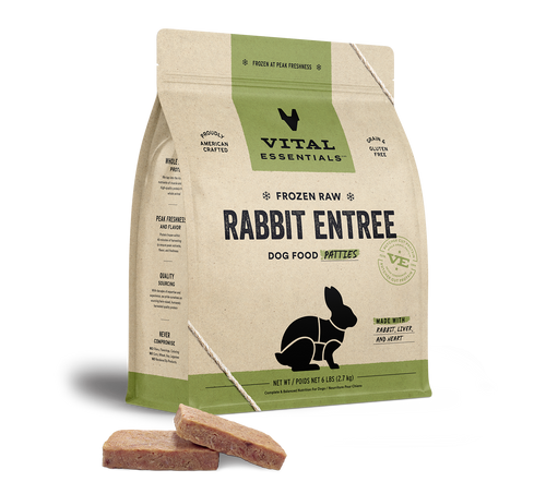 Vital Essentials Frozen Raw Rabbit Entrée Dog Food Patties (6-lb)