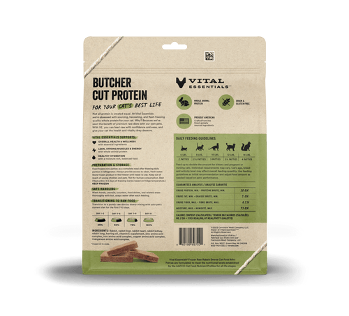 Vital Essentials Frozen Raw Rabbit Mini Patties Cat Food (28-oz)