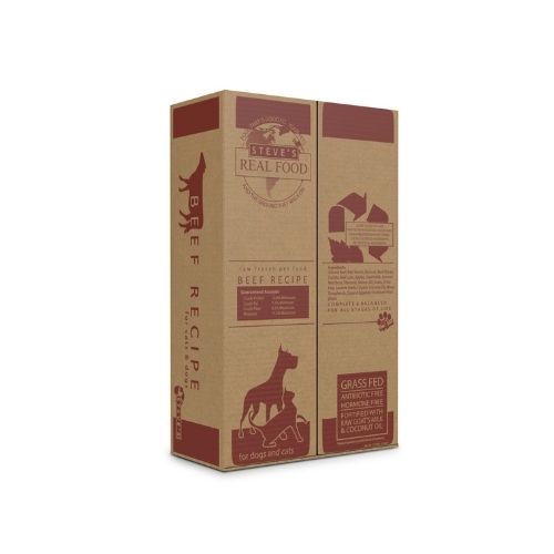 Steve's Real Food Raw Frozen Beef Diet for Dogs and Cats (20 Lb Box Patties)