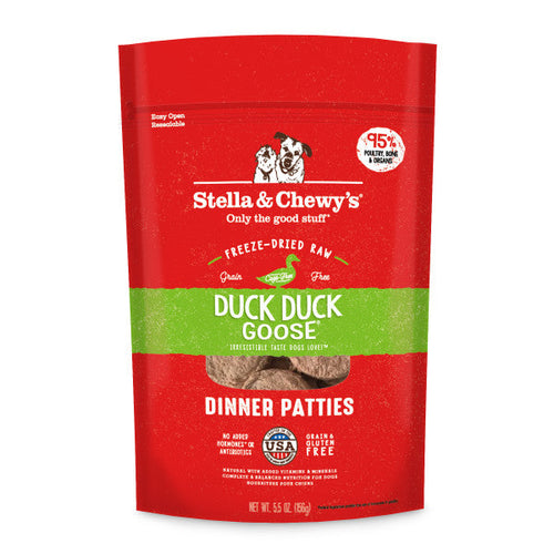Stella & Chewy's Freeze-Dried Raw Dinner Patties for Dogs - Duck Duck Goose Recipe (5.5 oz)