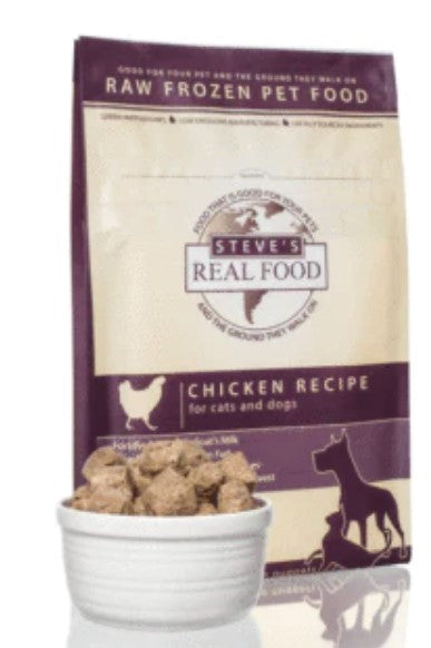 Steve's Real Food Frozen Raw Chicken Diet for Dogs and Cats (13.5 lb Patties)