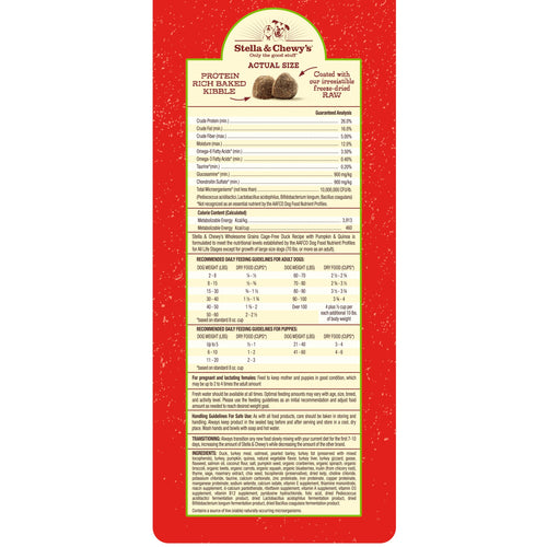 Stella & Chewy's Raw Coated Kibble With Wholesome Grains Cage Free Duck Recipe Dry Dog Food (25-lb)